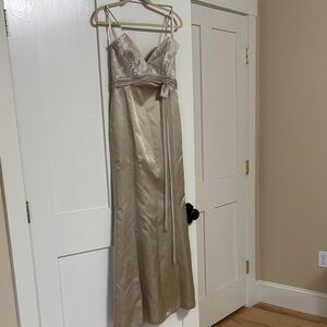 Alvina Valenta Champagne Lace Gown/ Dress